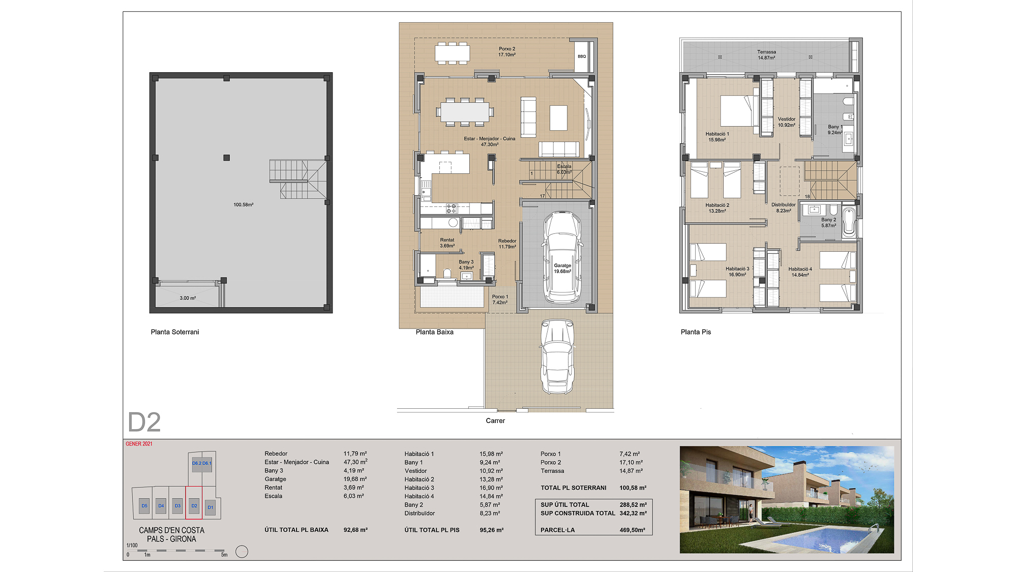 Projet de maison neuve de haut standing avec piscine à Pals