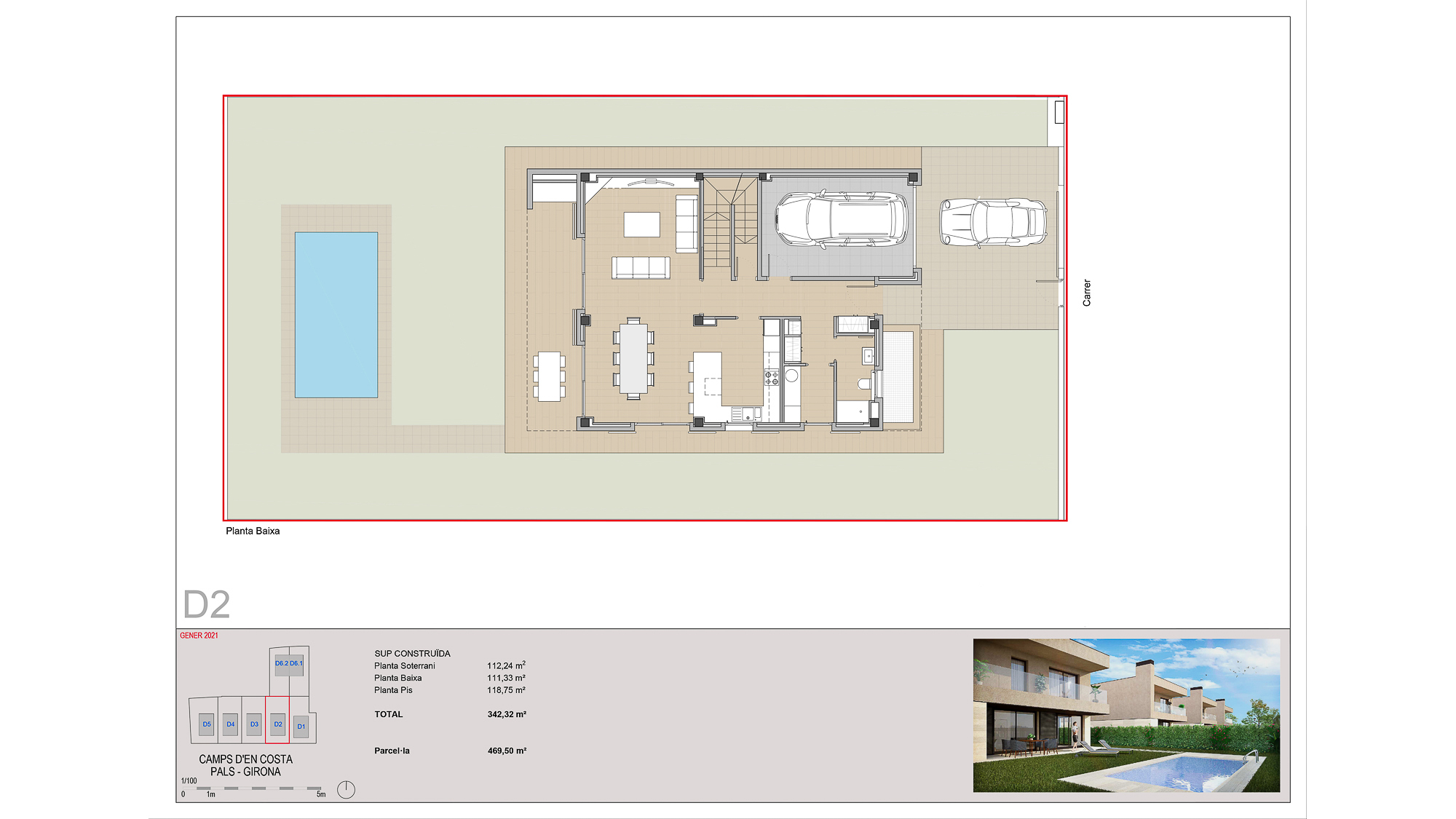 Projet de maison neuve de haut standing avec piscine à Pals