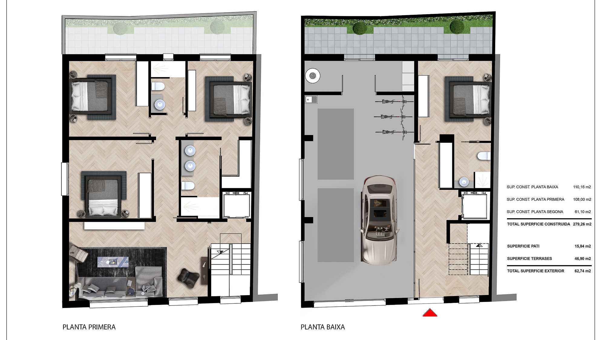 Maison de ville à réformer au centre de Pals, plan d'étage