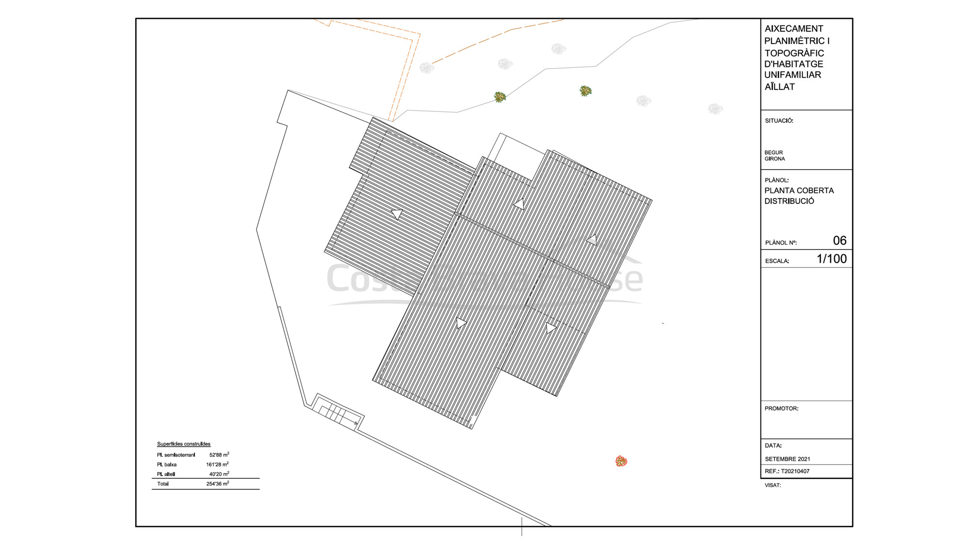 Propriété en vente entre Esclanyà et Begur avec masia en construction