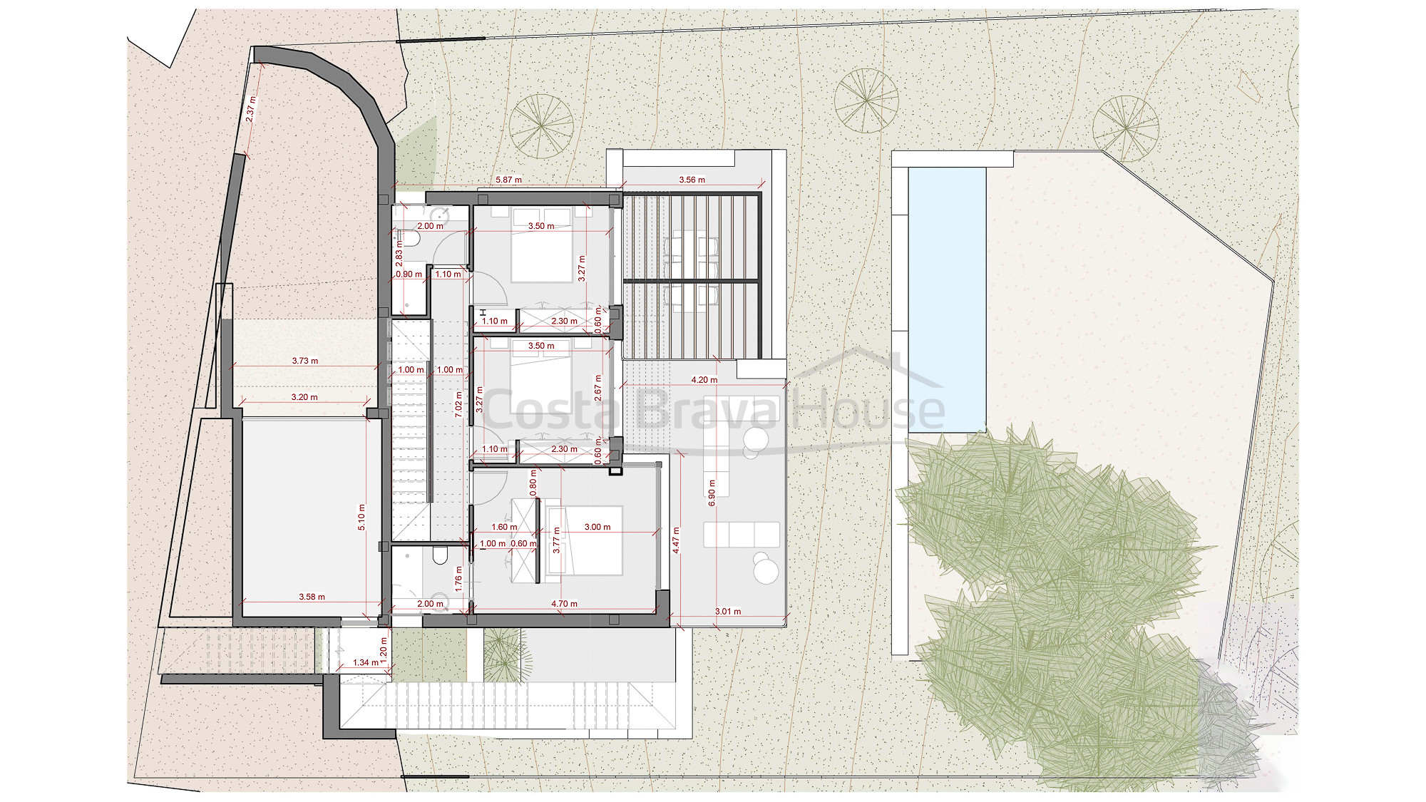 modern villa for sale in Sa Riera Begur with pool and sea views