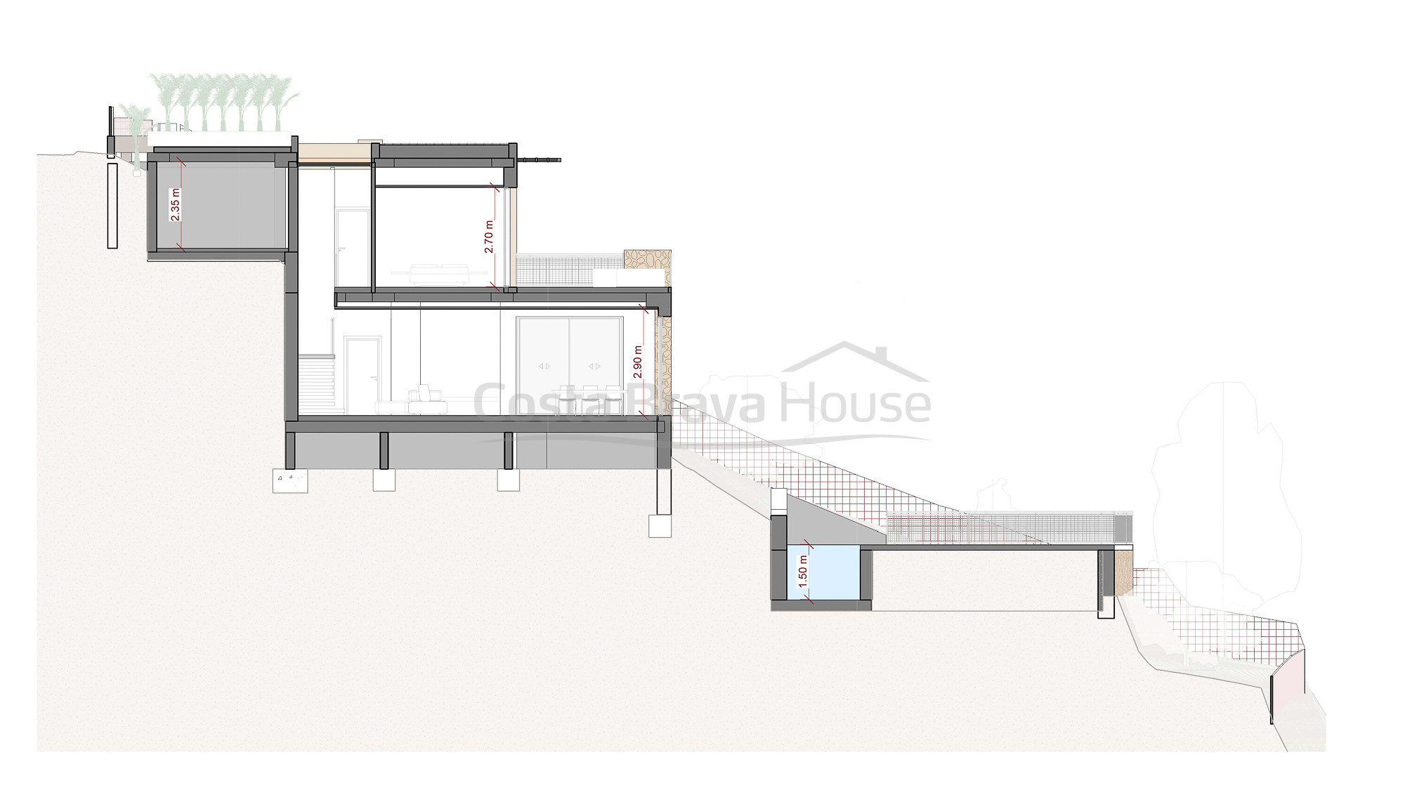 modern villa for sale in Sa Riera Begur with pool and sea views