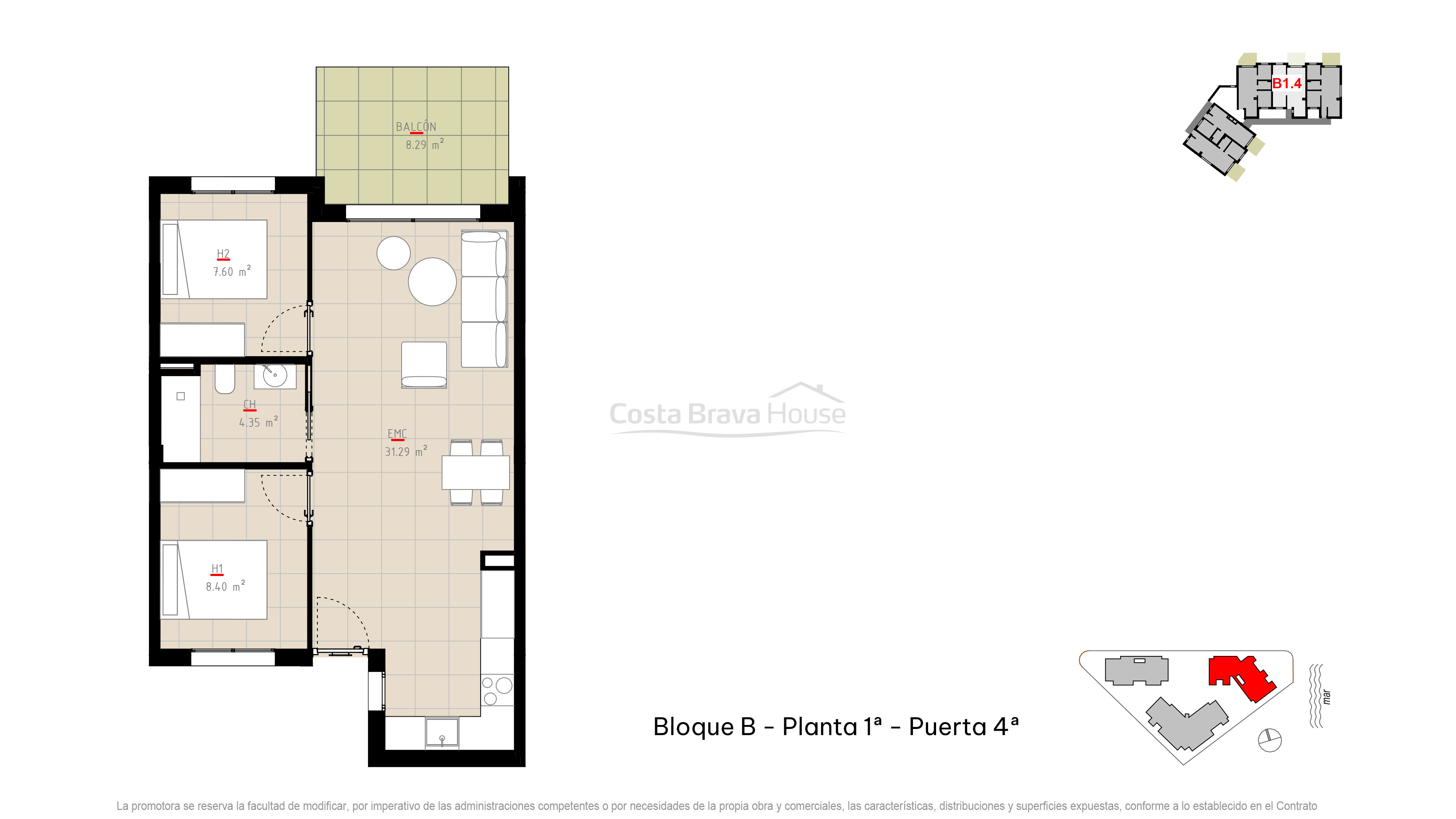 New-build apartment for sale near La Fosca beach Palamós with community pool