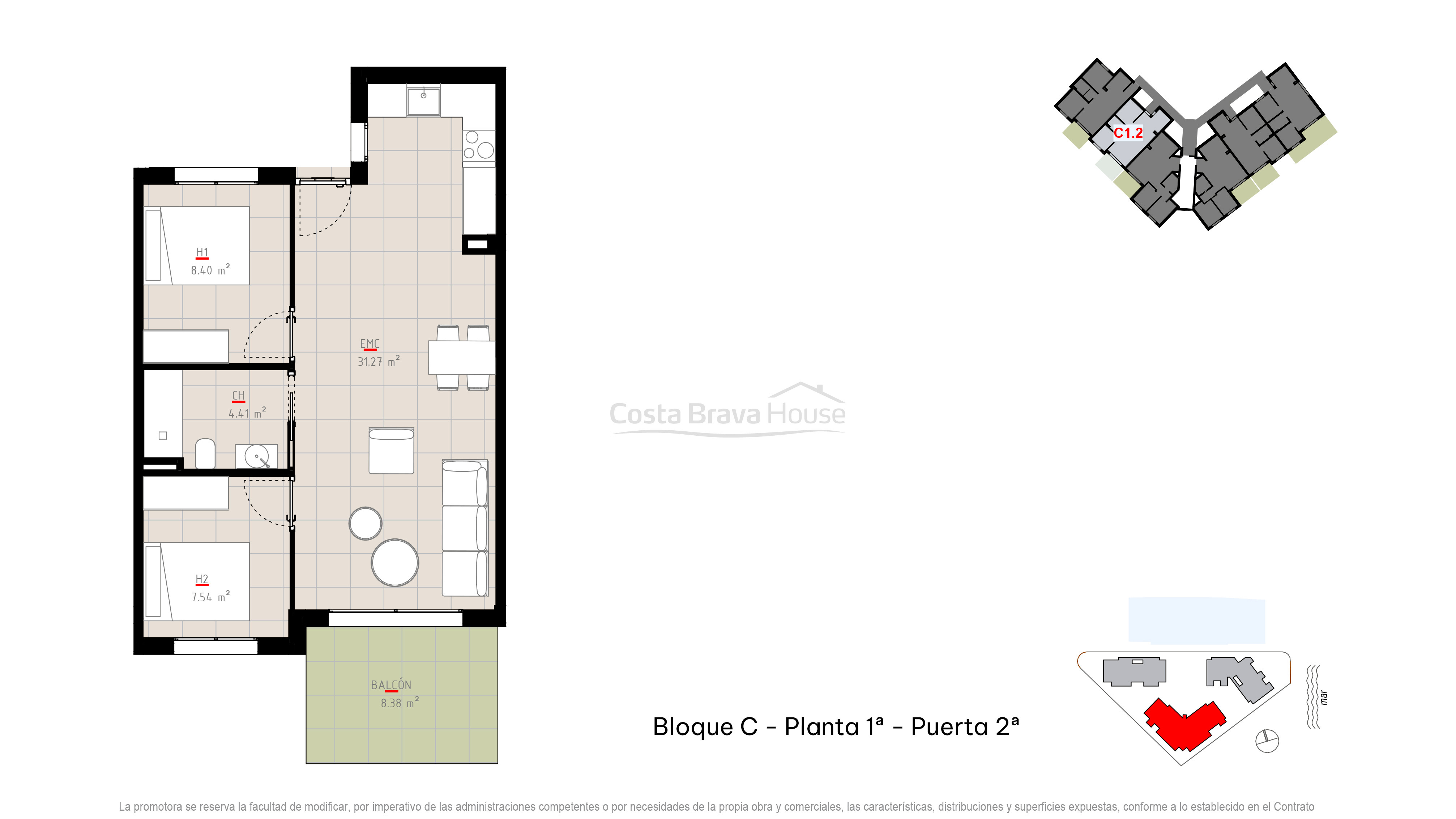 Nieuwbouwappartement te koop vlak bij het strand van La Fosca, Palamós, met gemeenschappelijk zwembad