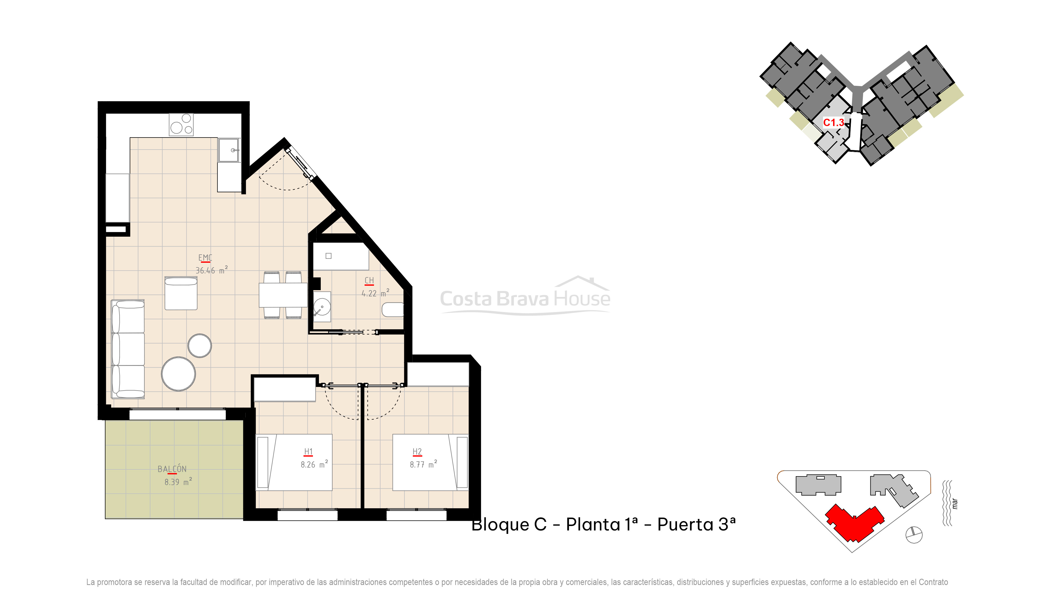 Nieuwbouwappartement te koop vlak bij het strand van La Fosca, Palamós, met gemeenschappelijk zwembad