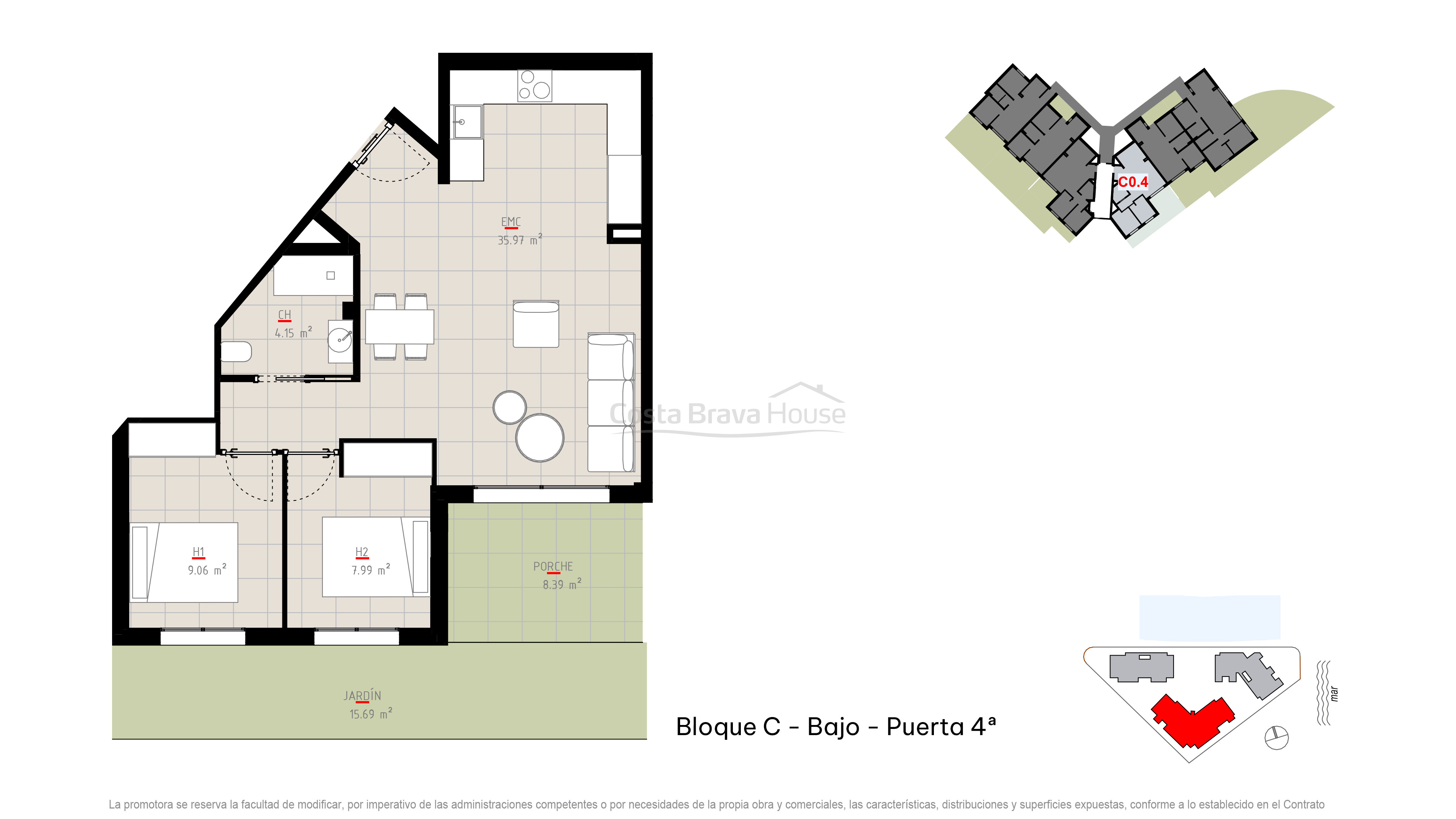 Nieuwbouwappartement te koop vlak bij het strand van La Fosca, Palamós, met gemeenschappelijk zwembad