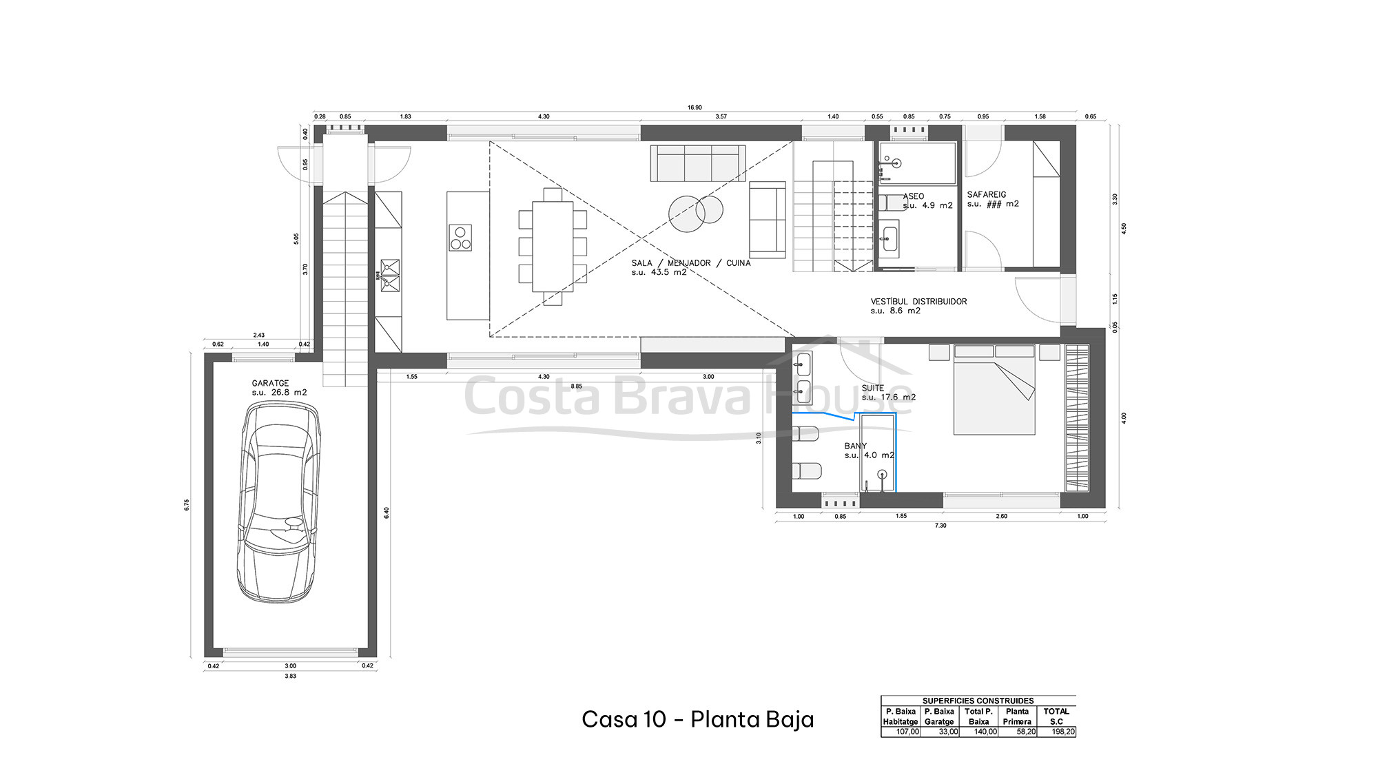 Newly built house in Regencós with contemporary rustic style, garden and pool