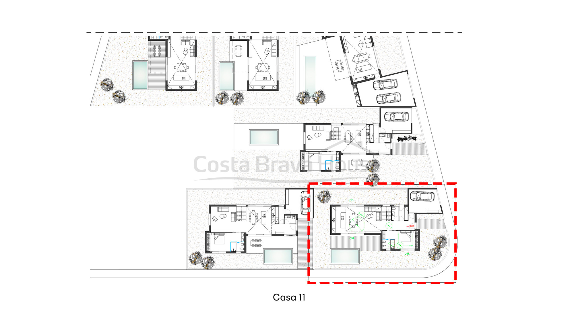 Casa de obra nueva en Regencós estilo rústico contemporáneo con jardín y piscina