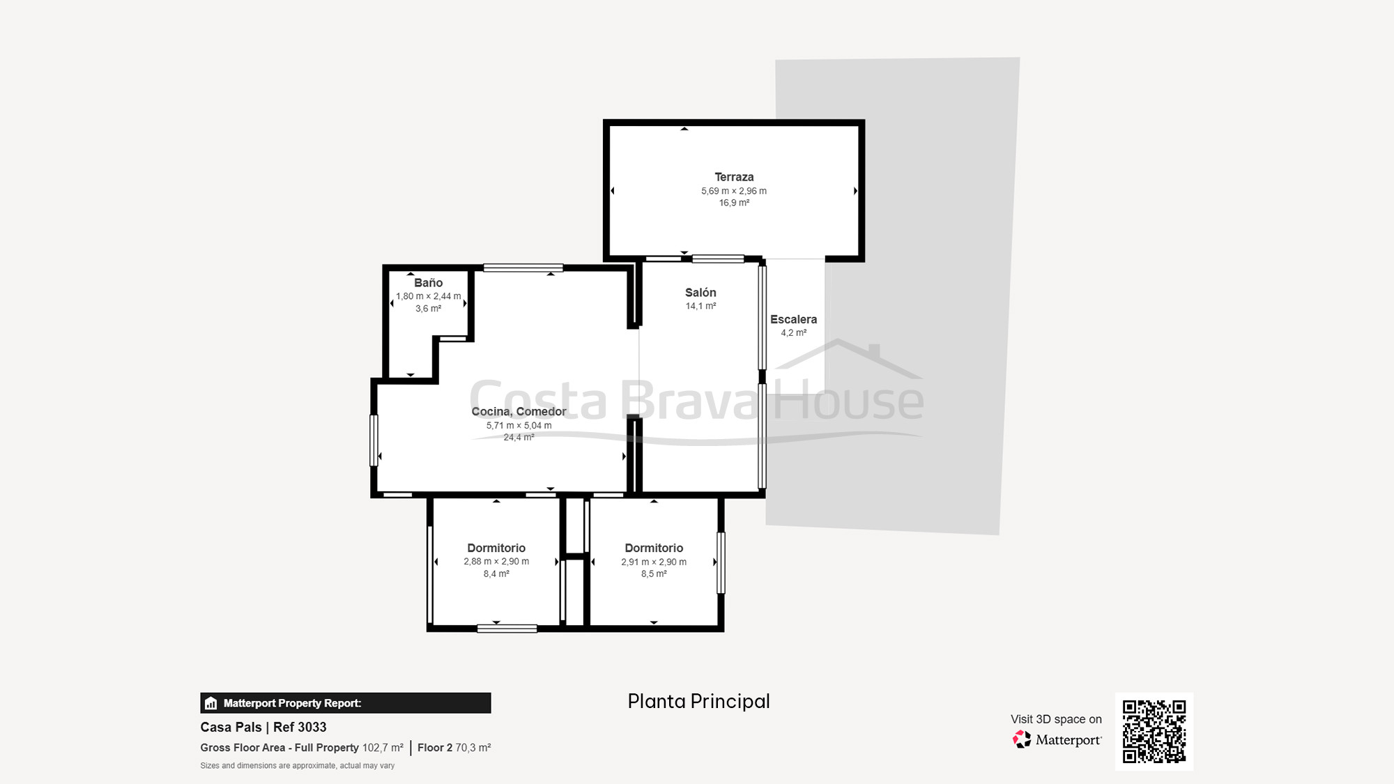 Maison à vendre à Pals avec terrasses, garage fermé, sauna privé et vues dégagées