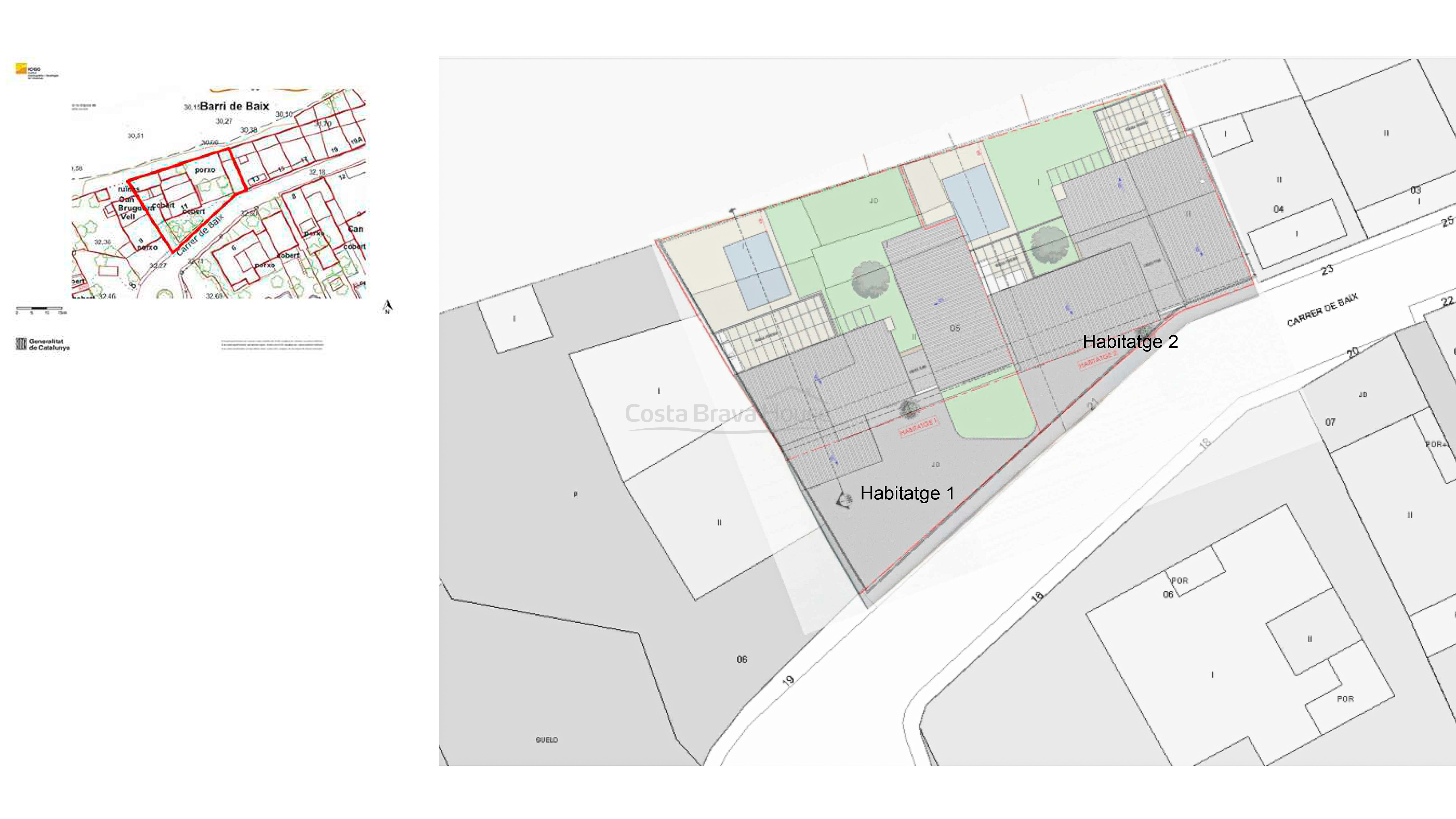 Moderne twee-onder-een-kapwoning in Pals met privézwembad, terras en eigentijds design