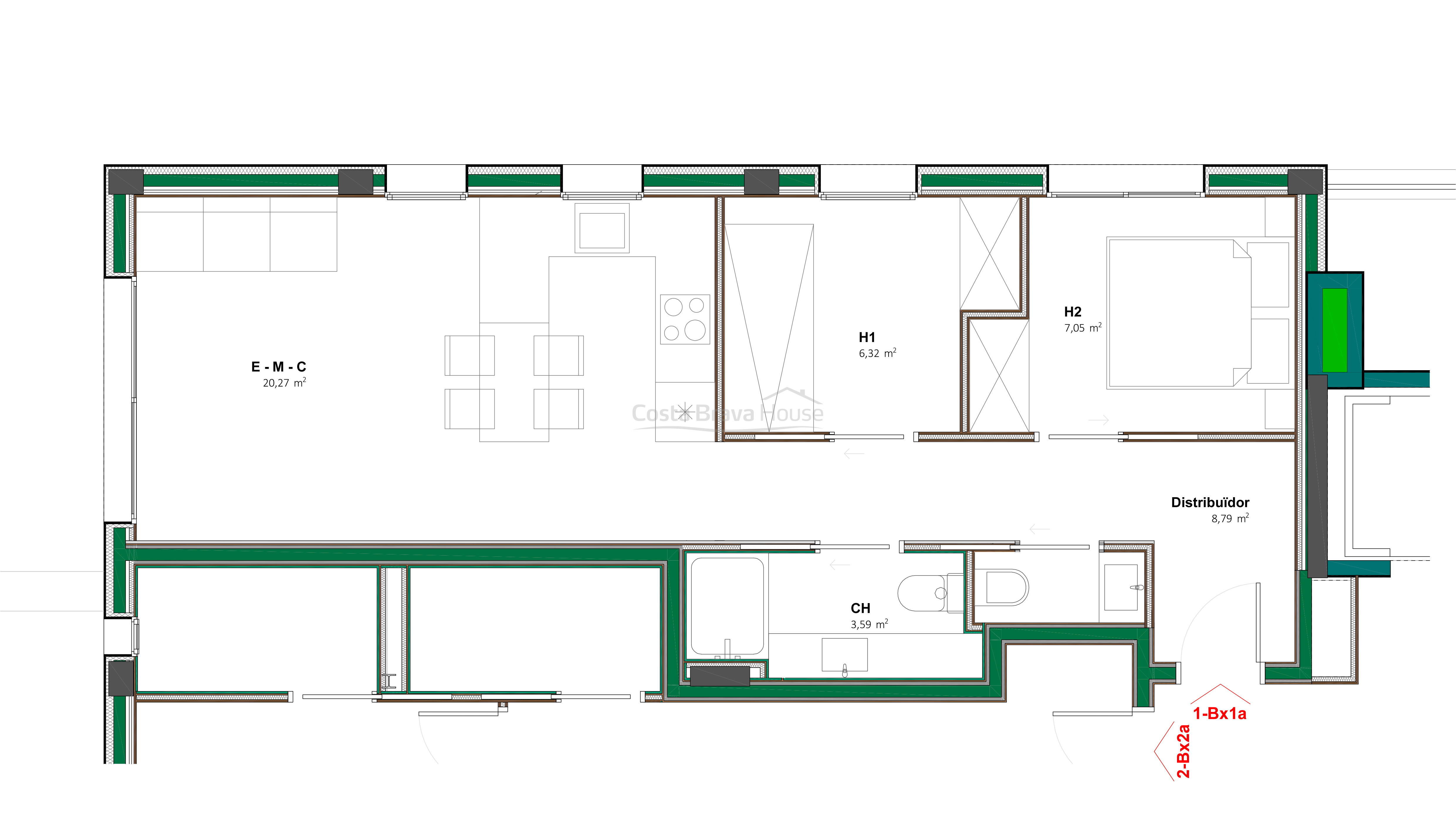 Nieuwgebouwd appartement in Palamós met een privétuin van 96 m², op 400 meter van het strand van La Fosca