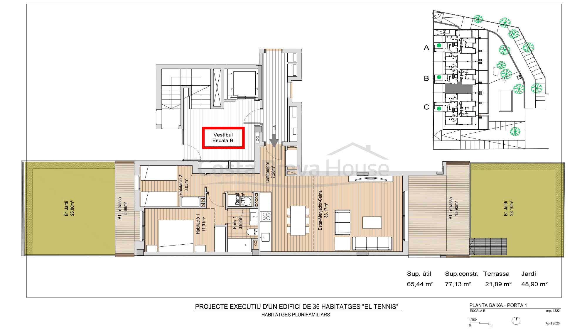 Apartamentos de obra nueva en Pals cerca de la playa, golf y tenis con piscina y terraza