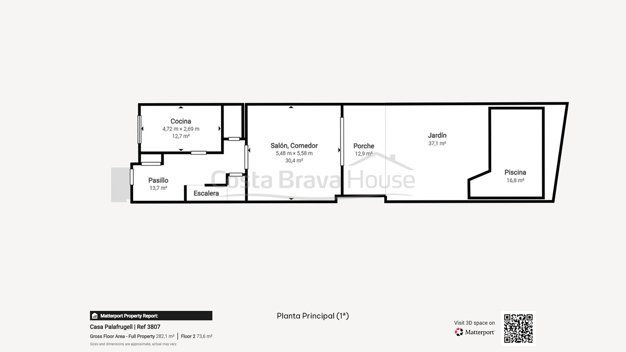 Townhouse in Palafrugell with garden, private pool and large enclosed garage