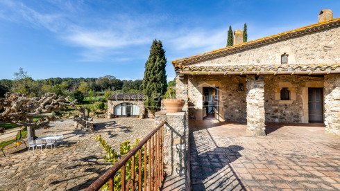 Stately 17th century Catalan country house for sale in Cruilles with 19 ha of land and outbuildings