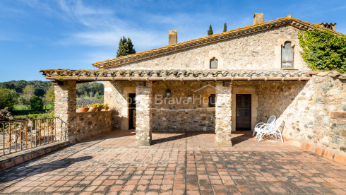 Stately 17th century Catalan country house for sale in Cruilles with 19 ha of land and outbuildings