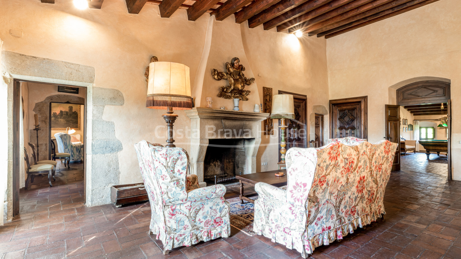 Stately 17th century Catalan country house for sale in Cruilles with 19 ha of land and outbuildings