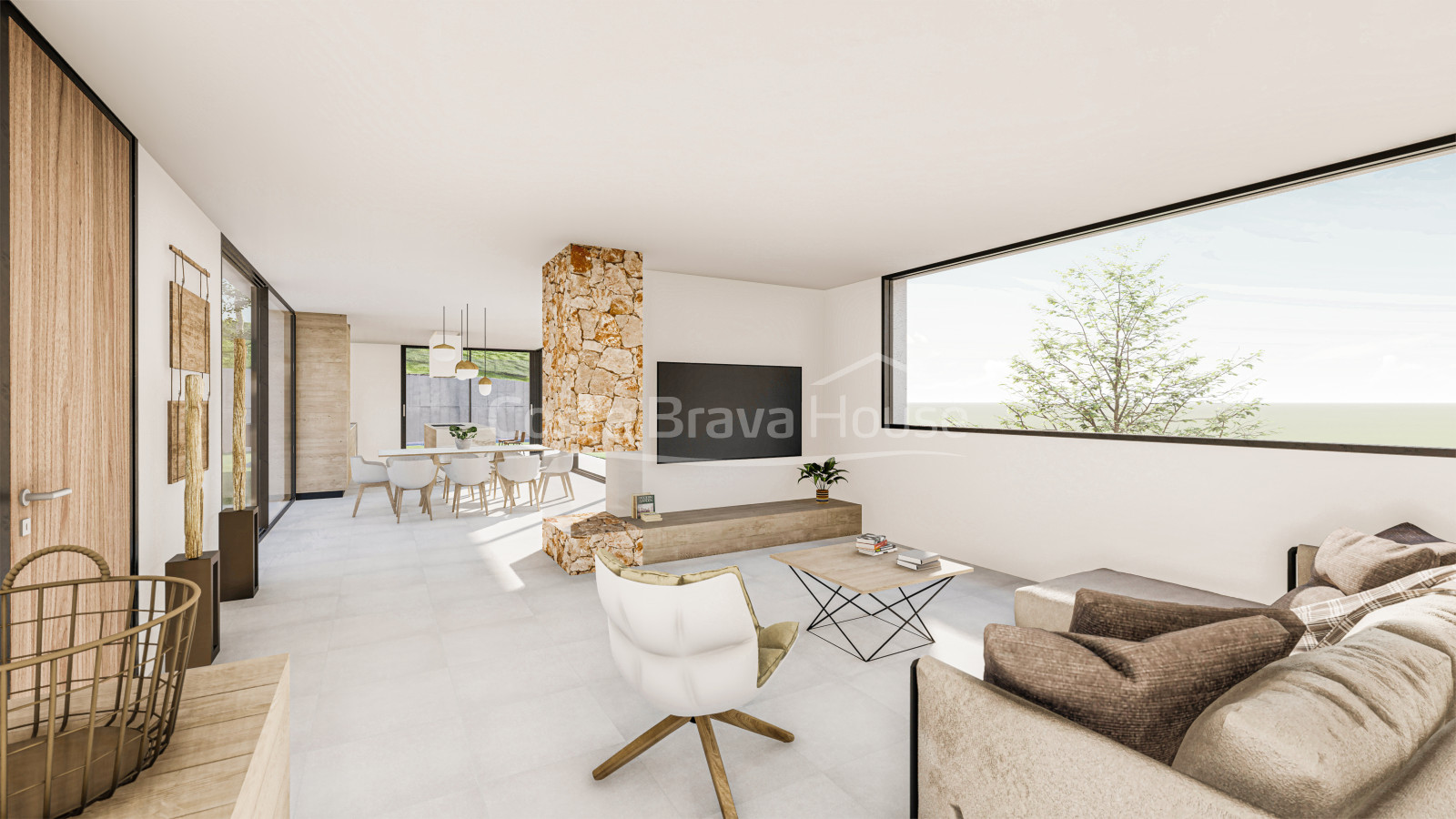 Nouvelle villa de luxe moderne à Tamariu avec jardin, piscine et garage