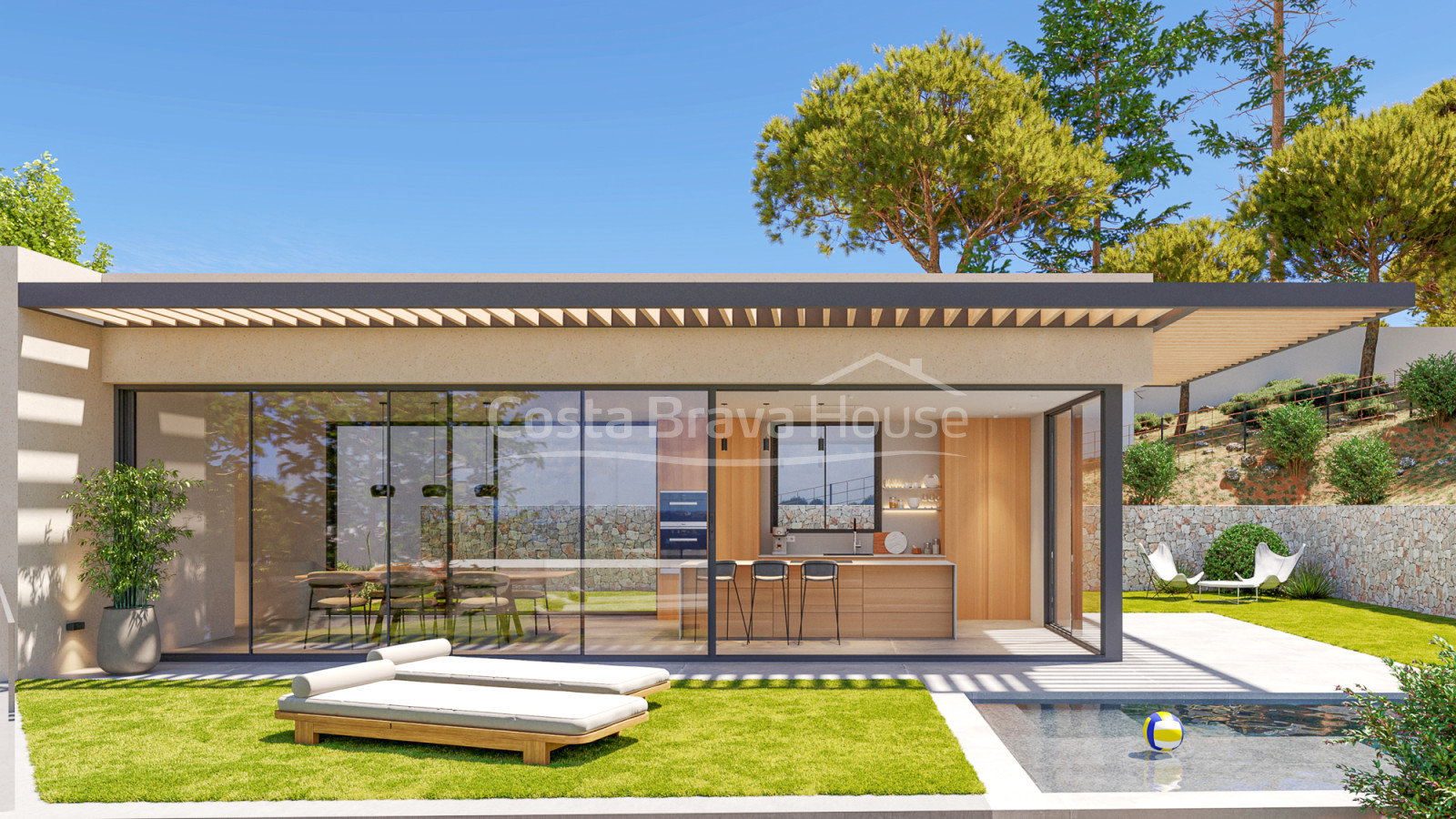 Moderna villa de lujo en Tamariu para estrenar con jardín, piscina y garaje