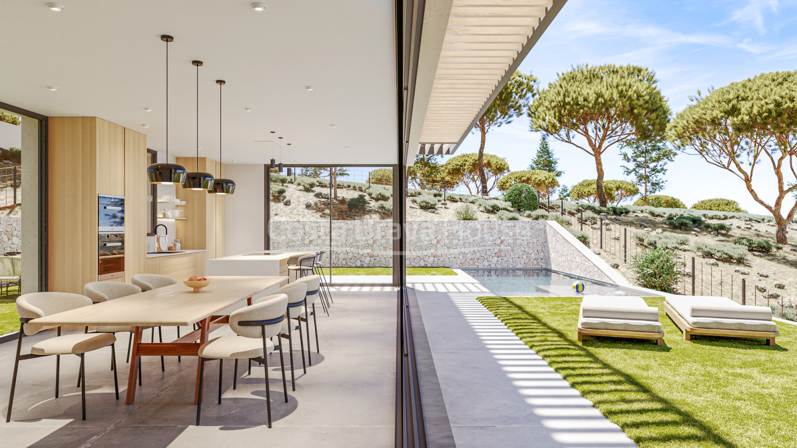 Moderna villa de lujo en Tamariu para estrenar con jardín, piscina y garaje