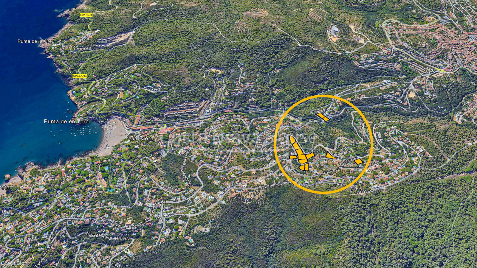 Plots of land for sale in Begur, in the area of "Es Valls". Various sizes, orientations and prices.