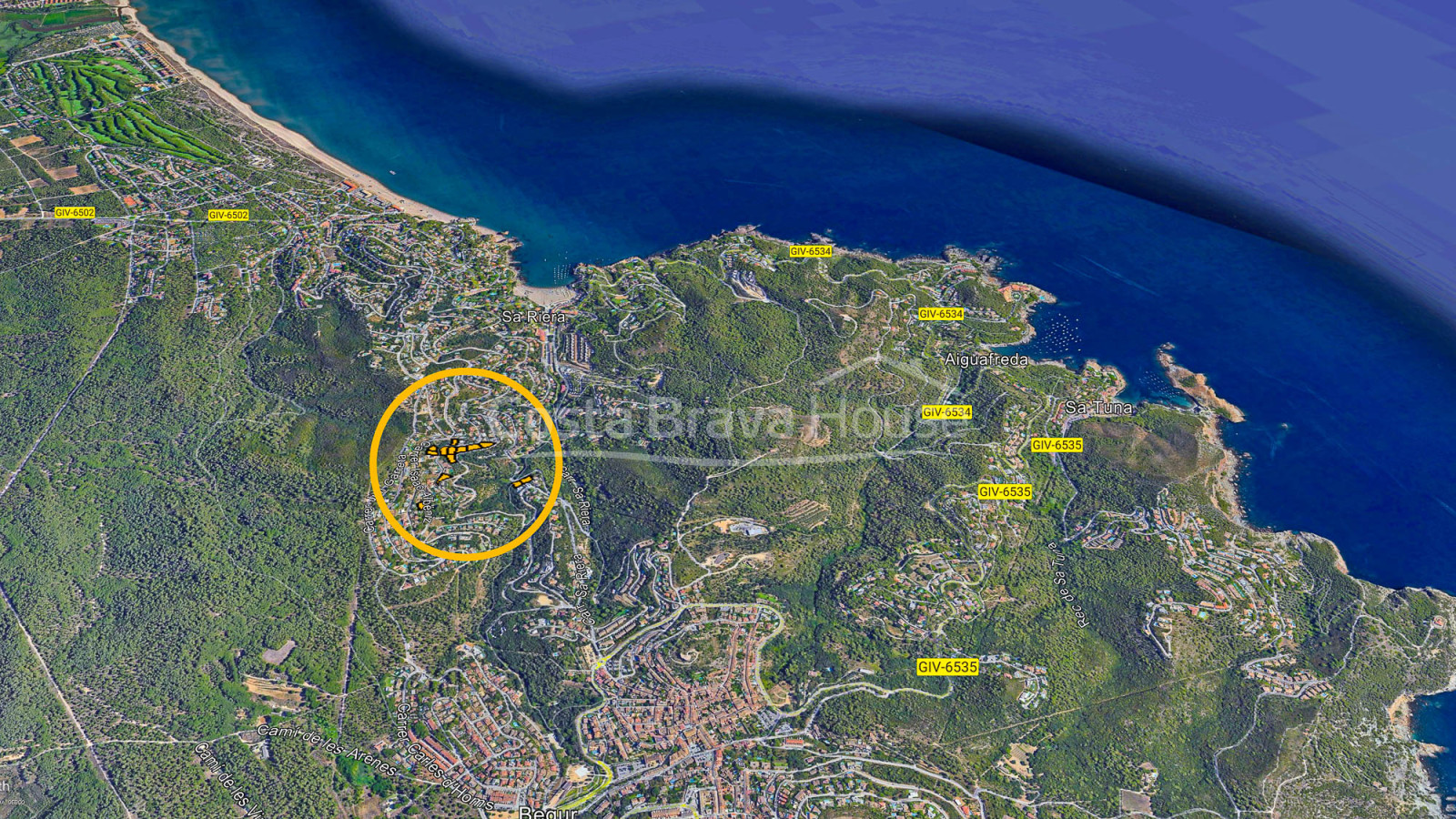 Percelen te koop in Begur, in de omgeving van "Es Valls". Diverse afmetingen, oriëntaties en prijzen.