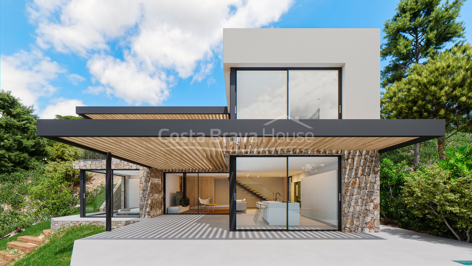 New villa with sea views for sale in Sa Riera, Begur
