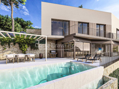 New-build villa with pool and sea views for sale near Sa Riera, Begur