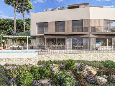 New-build villa with pool and sea views for sale near Sa Riera, Begur