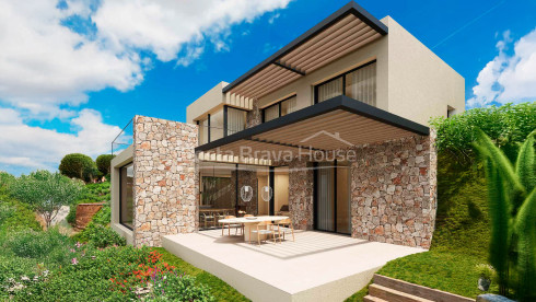 modern villa for sale in Sa Riera Begur with pool and sea views