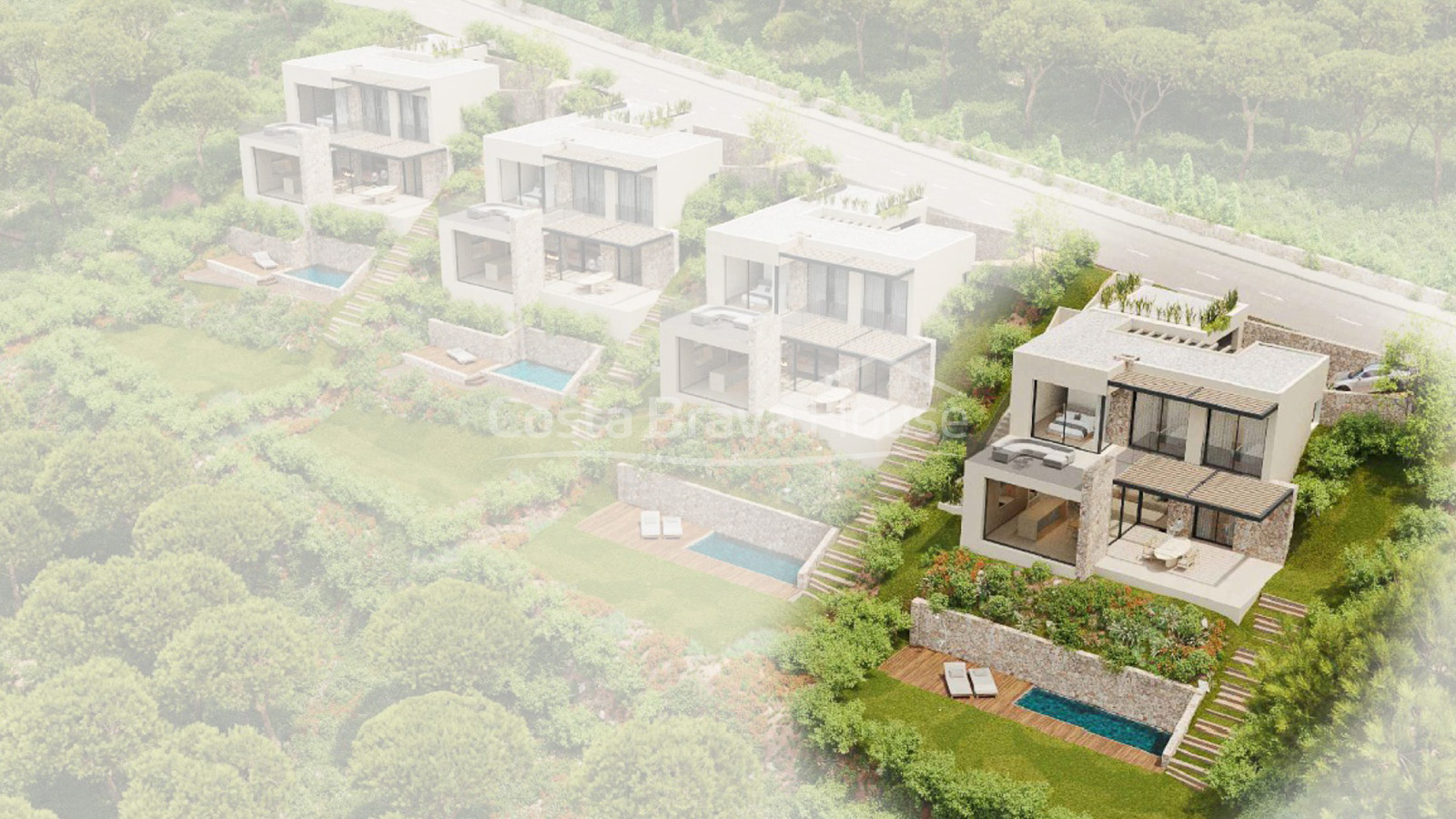 modern villa for sale in Sa Riera Begur with pool and sea views