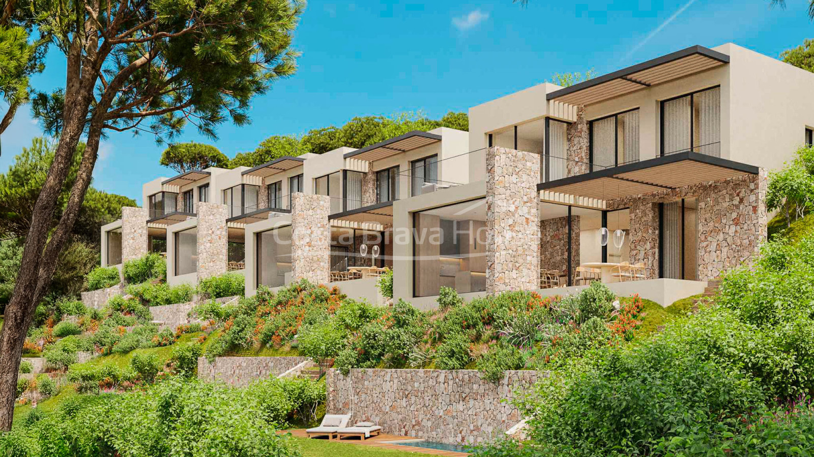 modern villa for sale in Sa Riera Begur with pool and sea views