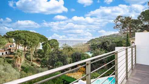 Contemporary house in Sa Riera with sea views, stepped terraces and private pool