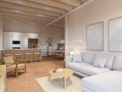Newly built apartment for sale in the historic centre of Begur, contemporary design on one level