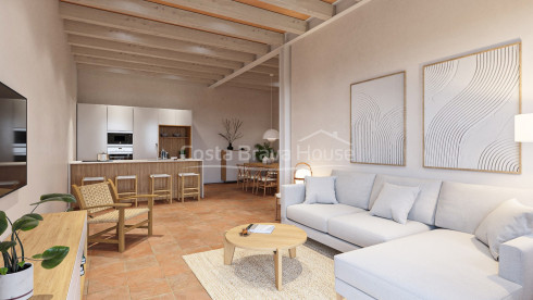 Apartamento de obra nueva en venta en el centro histórico de Begur con diseño contemporáneo