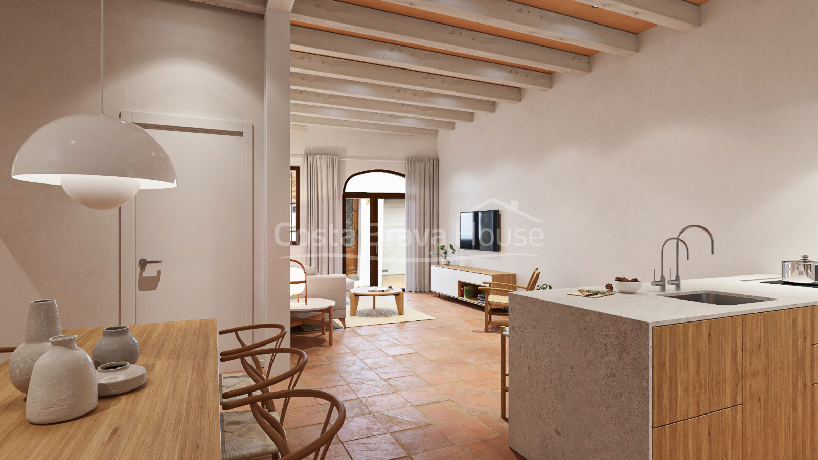 Apartament d’obra nova en venda al centre històric de Begur amb disseny contemporani