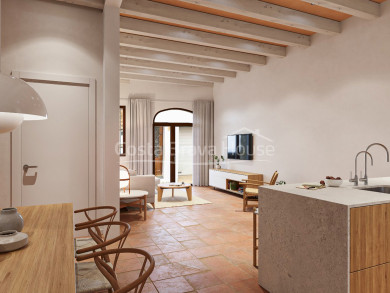 Apartament d’obra nova en venda al centre històric de Begur, disseny contemporani en una sola planta