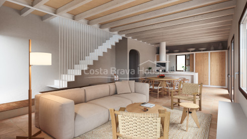 Obra nova en venda a Begur, habitatge dúplex amb jardí privat al nucli històric