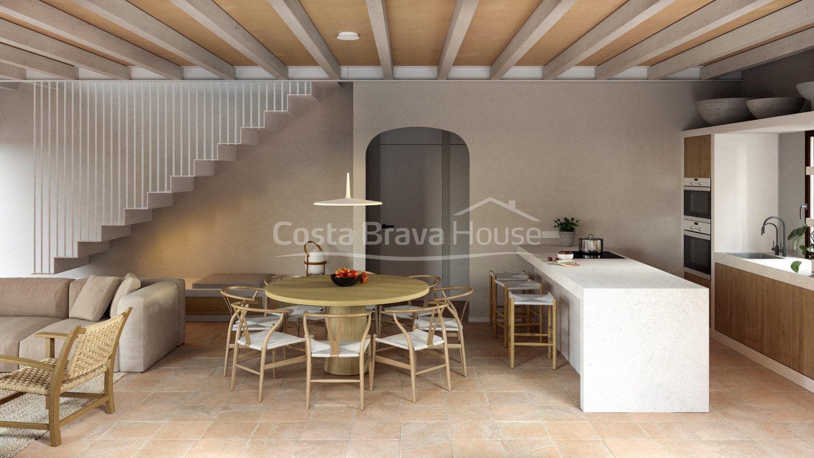 New build for sale in Begur, duplex home with private garden in the historic centre