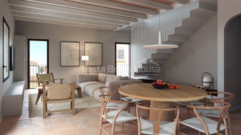 Obra nueva en venta en Begur, vivienda dúplex con jardín privado en el casco histórico