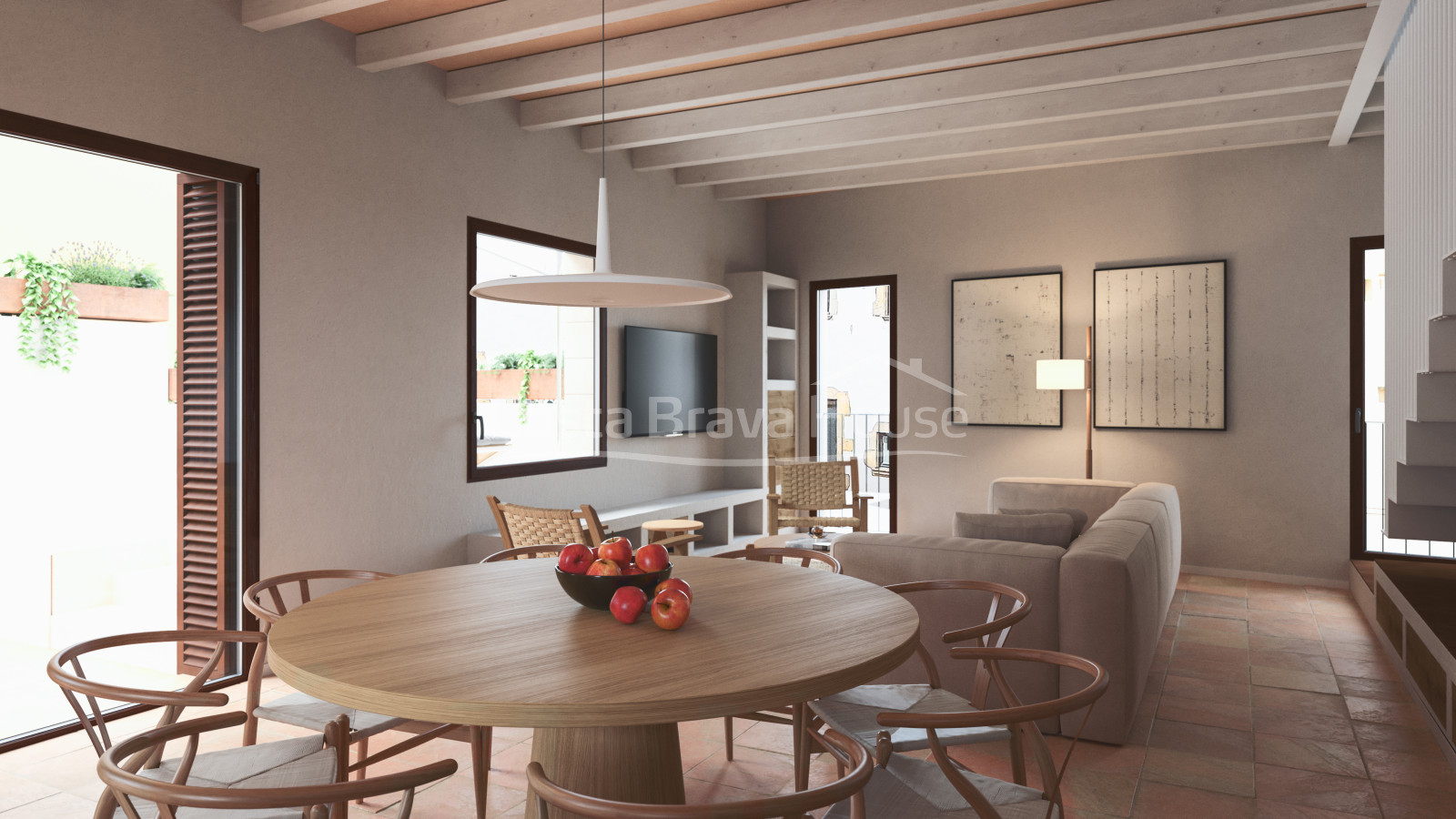 Construction neuve à vendre à Begur, logement en duplex avec jardin privé dans le centre historique