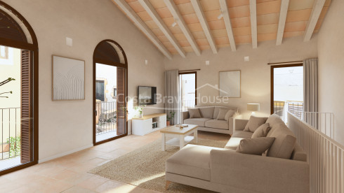 New build for sale in Begur, duplex home with private garden in the historic centre