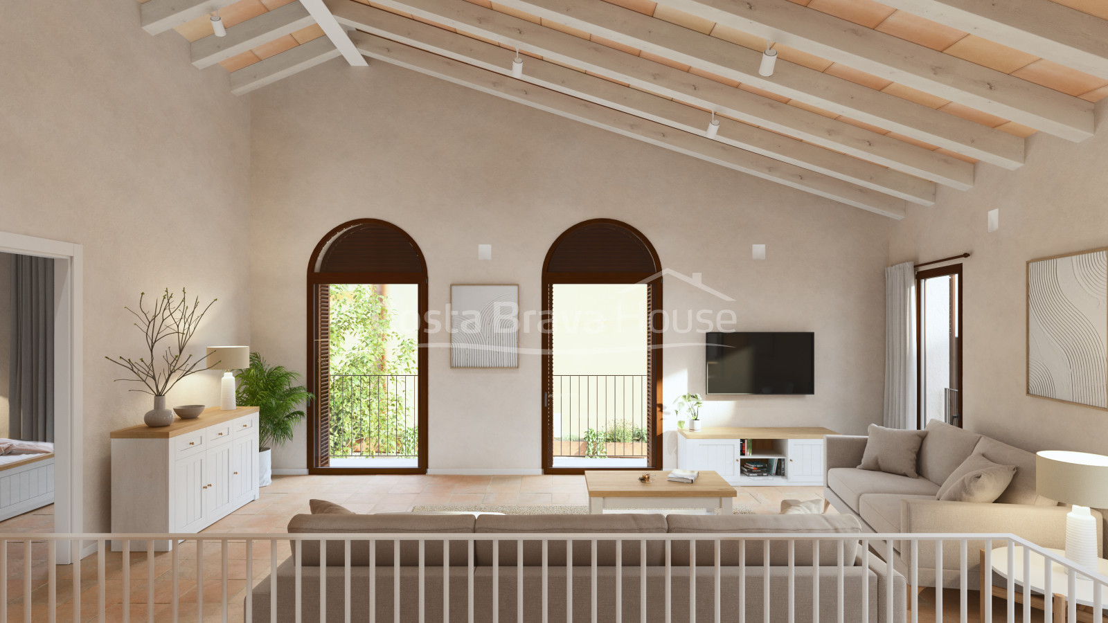 Obra nueva en venta en Begur, vivienda dúplex con jardín privado en el casco histórico