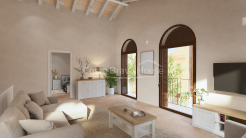 New build for sale in Begur, duplex home with private garden in the historic centre