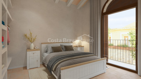 New build for sale in Begur, duplex home with private garden in the historic centre