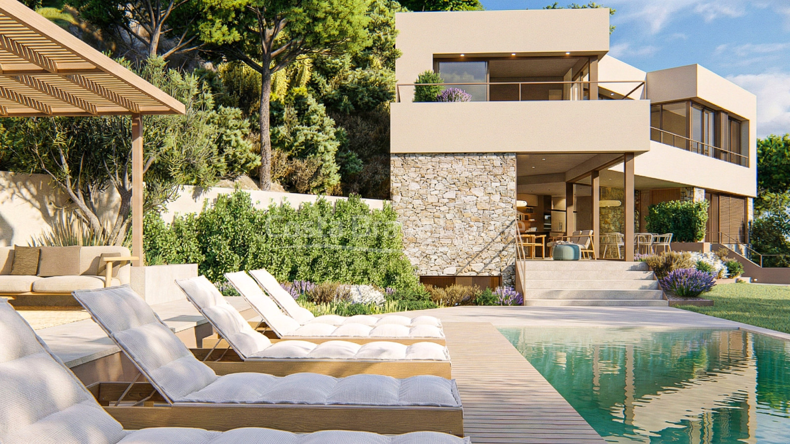 Moderne villa in Sa Riera, Begur, met infinity pool en panoramisch zeezicht