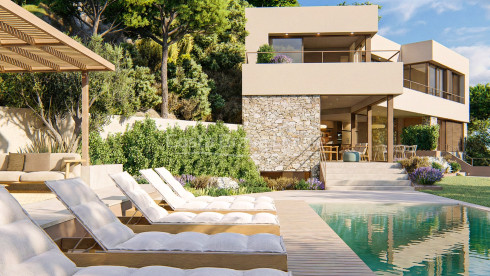 Moderne villa in Sa Riera, Begur, met infinity pool en panoramisch zeezicht