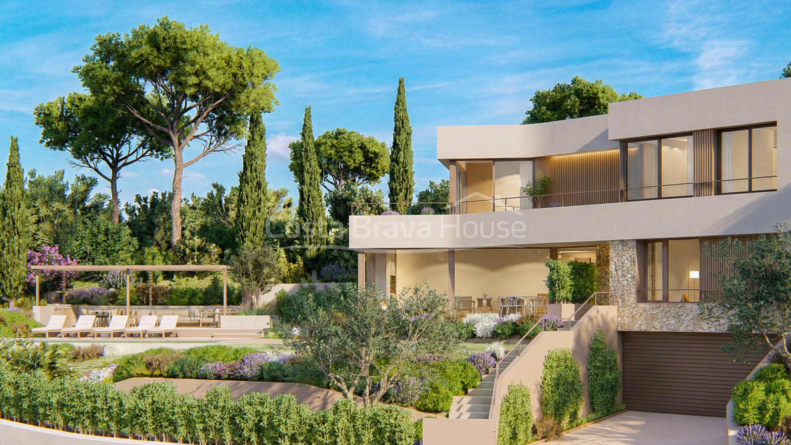 Moderne villa in Sa Riera, Begur, met infinity pool en panoramisch zeezicht