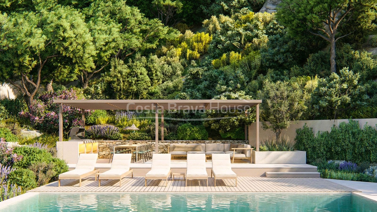 Moderne villa in Sa Riera, Begur, met infinity pool en panoramisch zeezicht