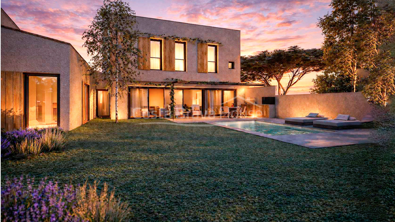 Casa adosada moderna en Pals con piscina privada, terraza y diseño contemporáneo