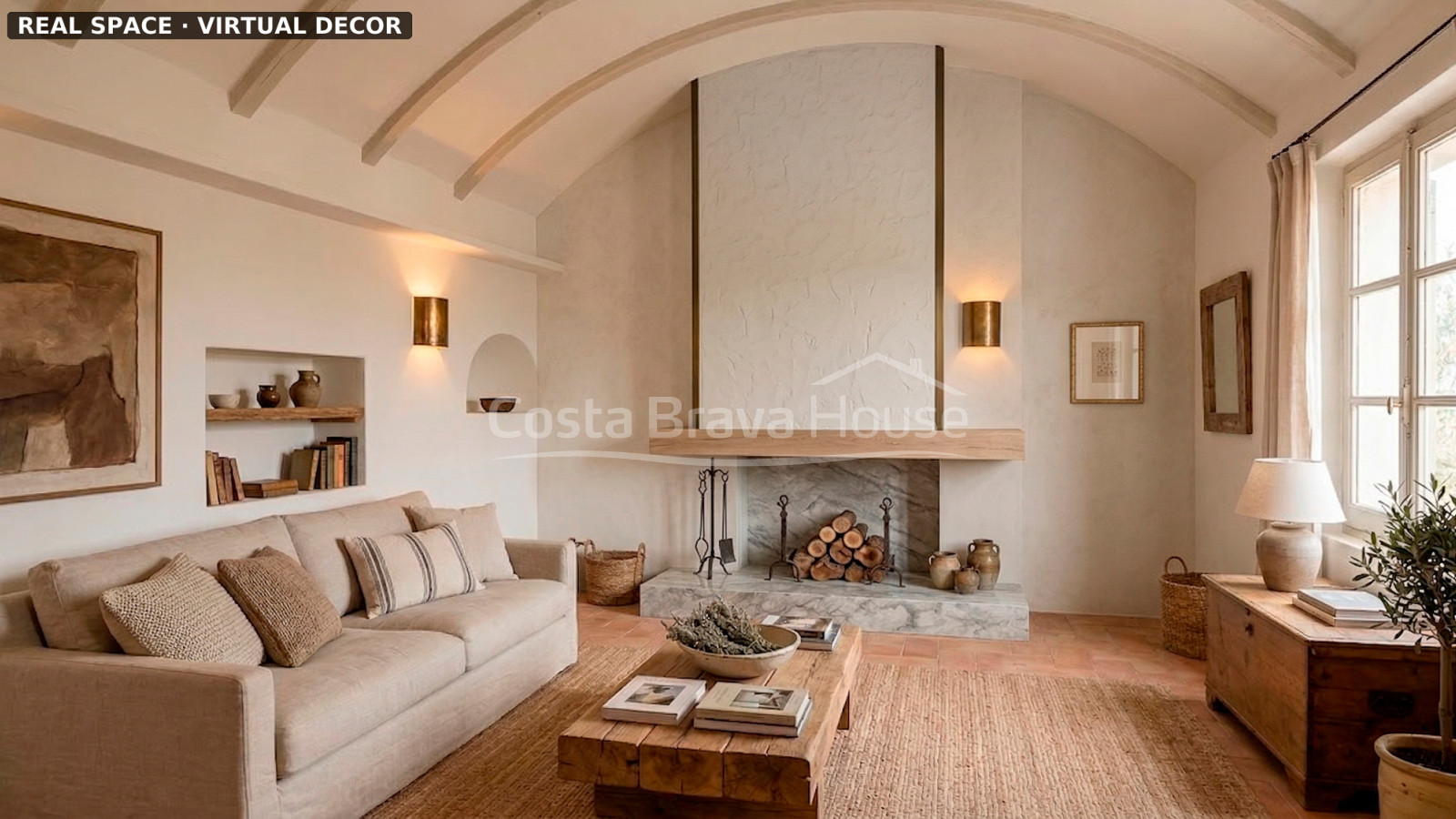 Country house in Calonge with large land, mountain views and original Catalan vault